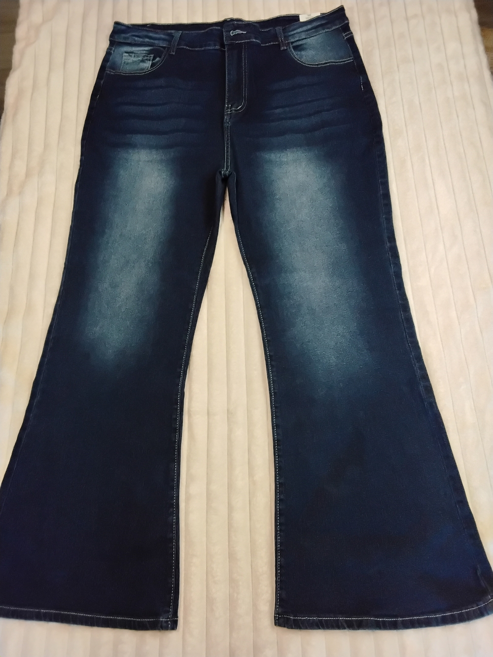 Dark Wash Blue Flare Jeans for Women